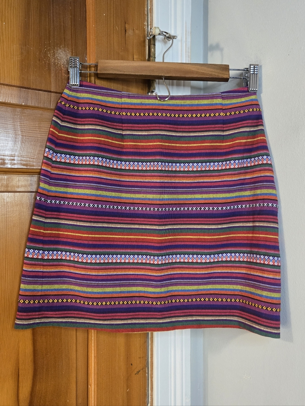 Shrinking Violet Striped Mini Skirt in Purple, Pink, Orange & Green